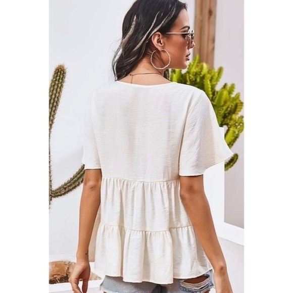 Boutique cream babydoll top nwt | multiple sizes - Picture 3 of 4